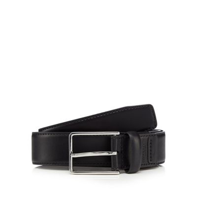 Jeff Banks Designer black leather rectangle buckle belt